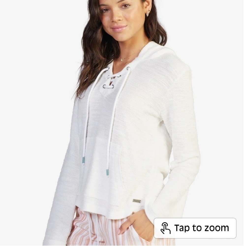 Roxy Pearling Oversized Hoodie Snow White